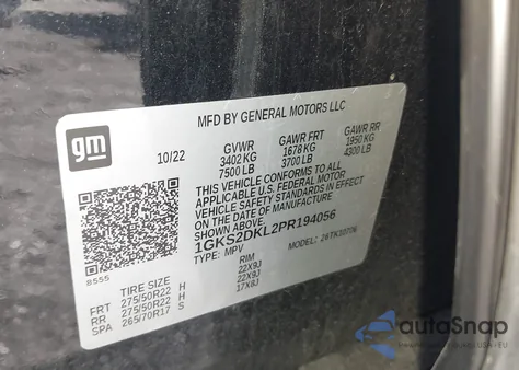 2023 GMC Yukon 4Wd Denali z USA, uszkodzony, nr VIN 1GKS2DKL2PR194056